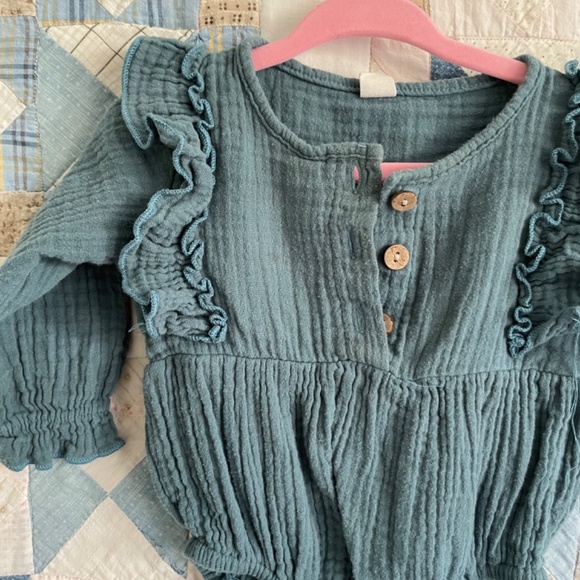 Ruffle Peplum Teal Onsie - Picture 3 of 3